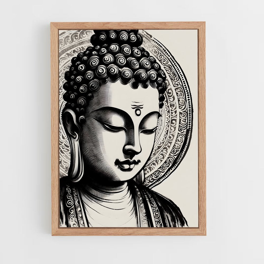 ap-gautama buddha-20 cadre Bois clair