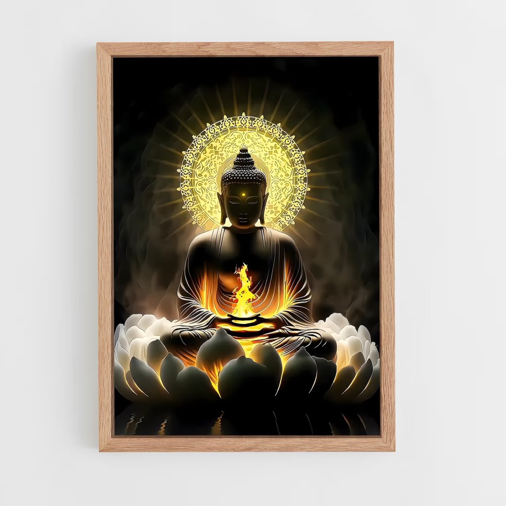 ap-gautama buddha-4 cadre Bois clair