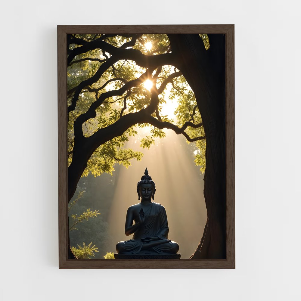 ap-gautama buddha-6 cadre Bois foncé