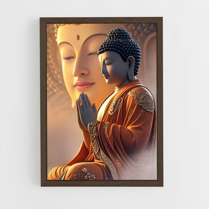 ap-gautama buddha-8 cadre Bois foncé