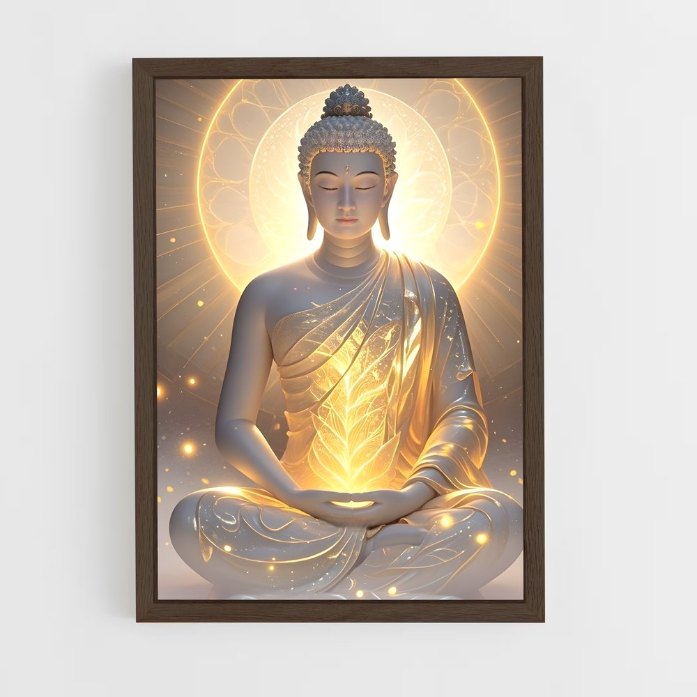 ap-gautama buddha-9 cadre Bois foncé