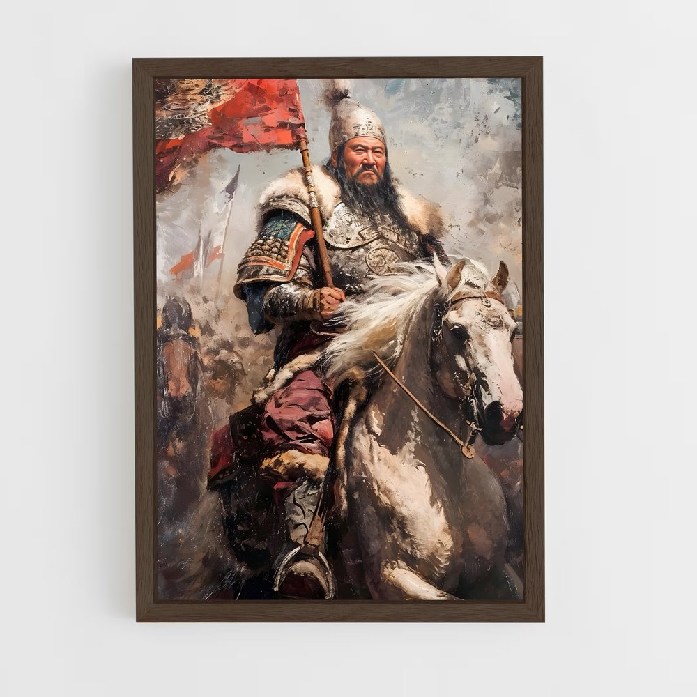 ap-genghis khan-1 cadre Bois foncé