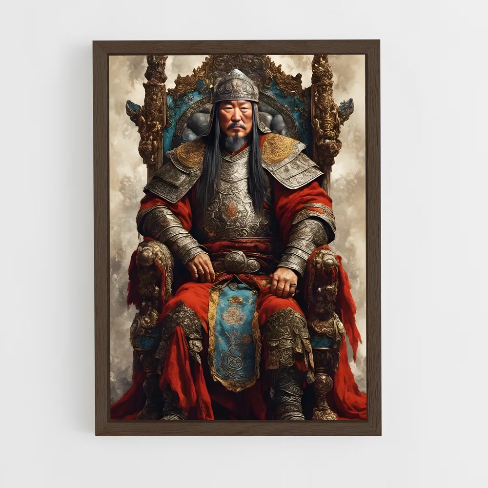ap-genghis khan-13 cadre Bois foncé