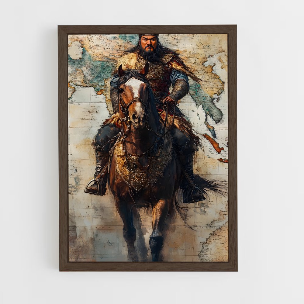 ap-genghis khan-2 cadre Bois foncé