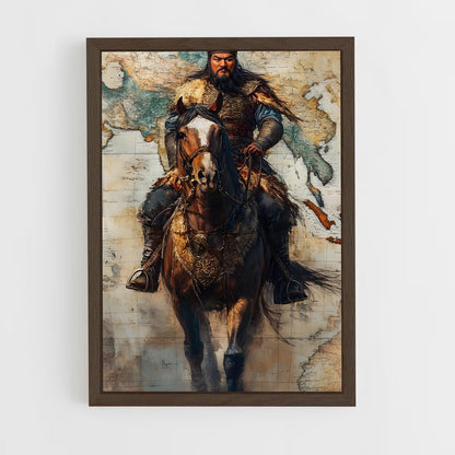 ap-genghis khan-2 cadre Bois foncé