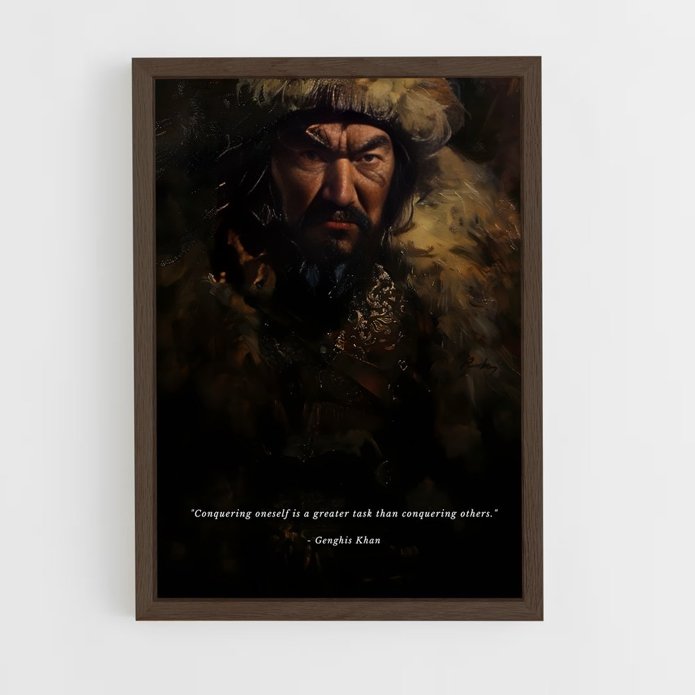 ap-genghis khan-4 cadre Bois foncé