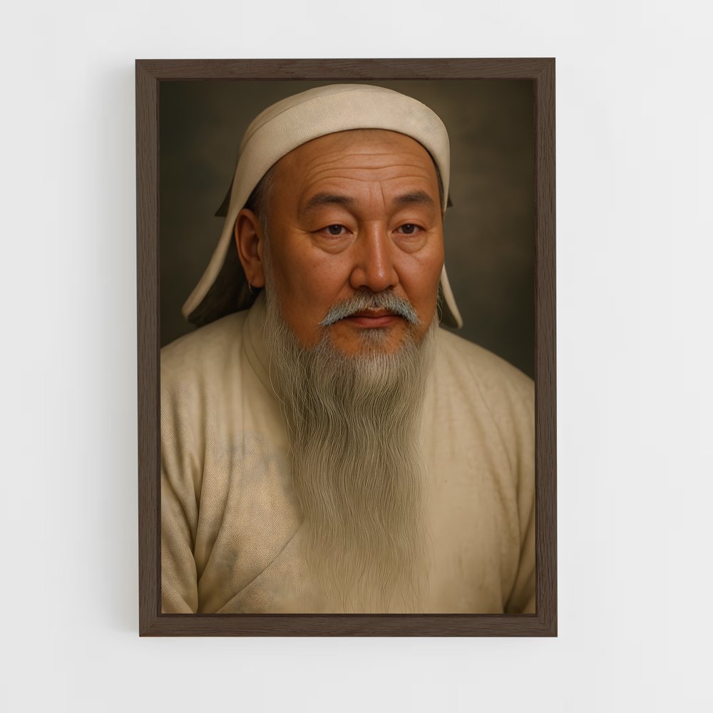ap-genghis khan-5 cadre Bois foncé