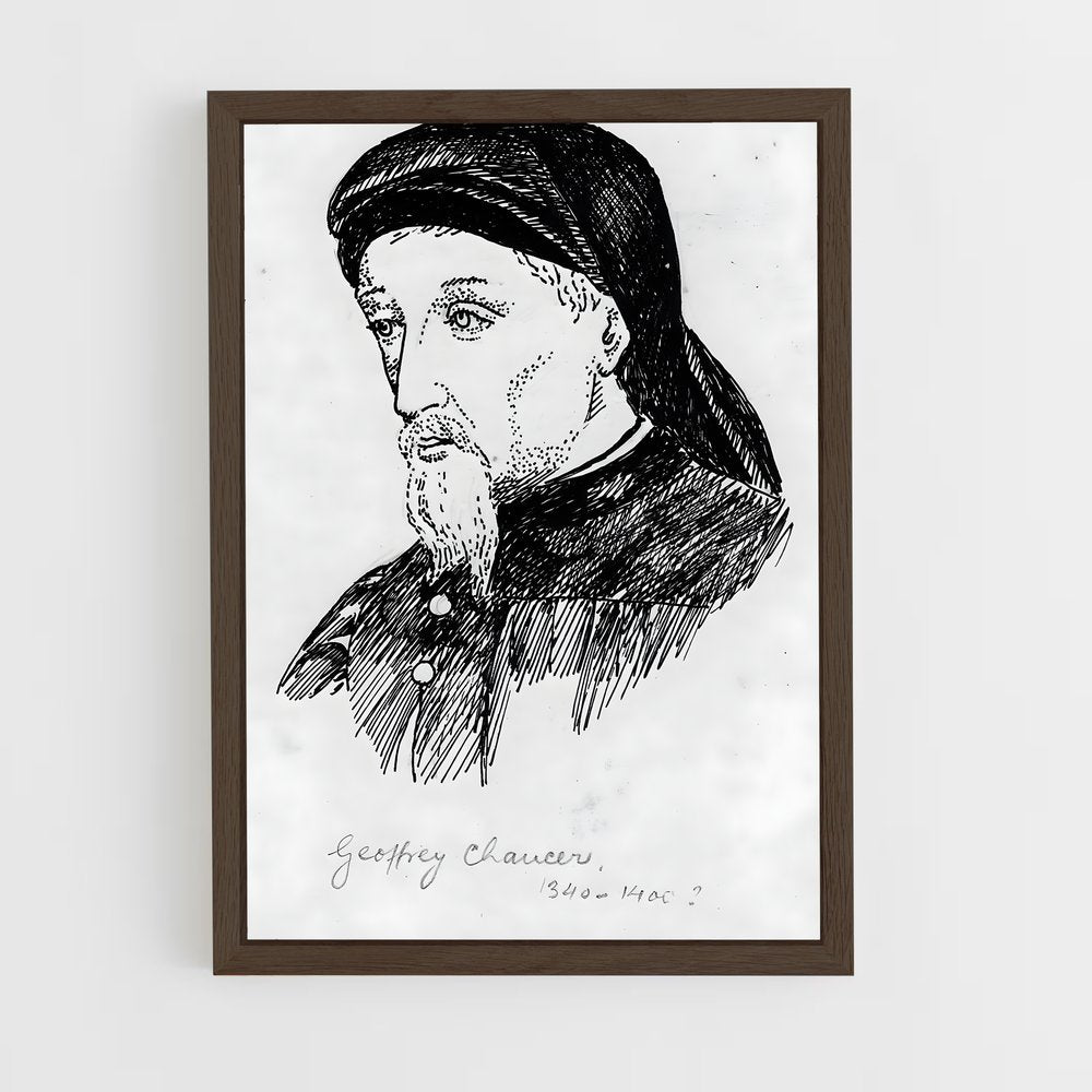 ap-geoffrey chaucer-2 cadre Bois foncé