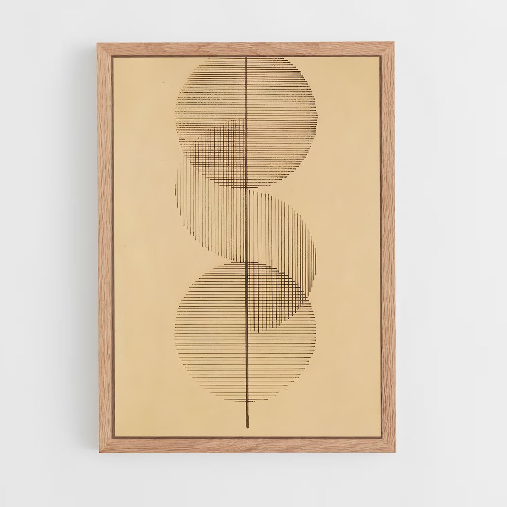 ap-geometric shapes-4 cadre Bois clair