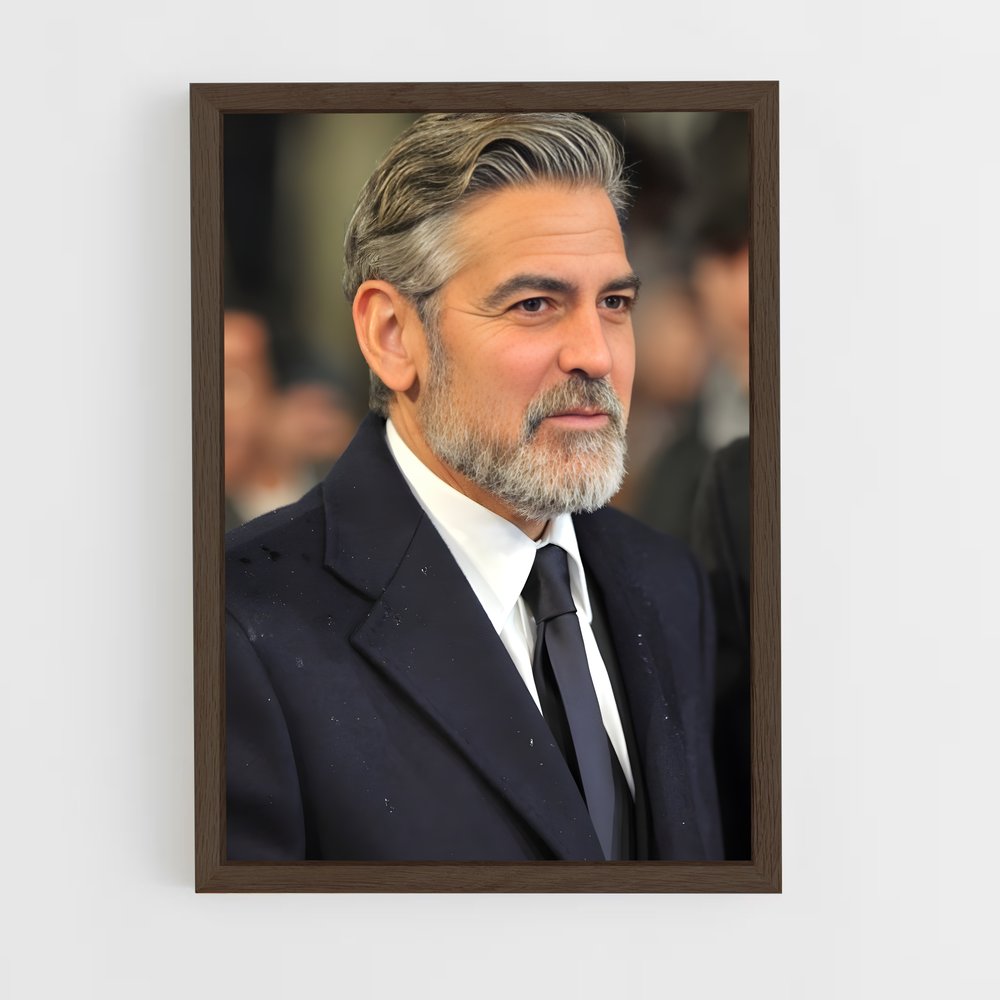 ap-george clooney-4 cadre Bois foncé