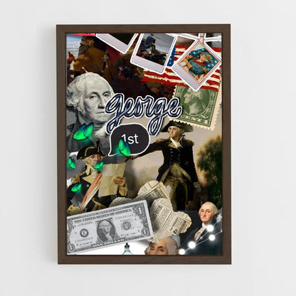 ap-george washington-10 cadre Bois foncé