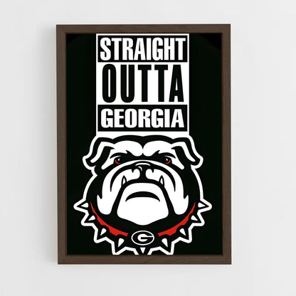 ap-georgia bulldogs-3 cadre Bois foncé
