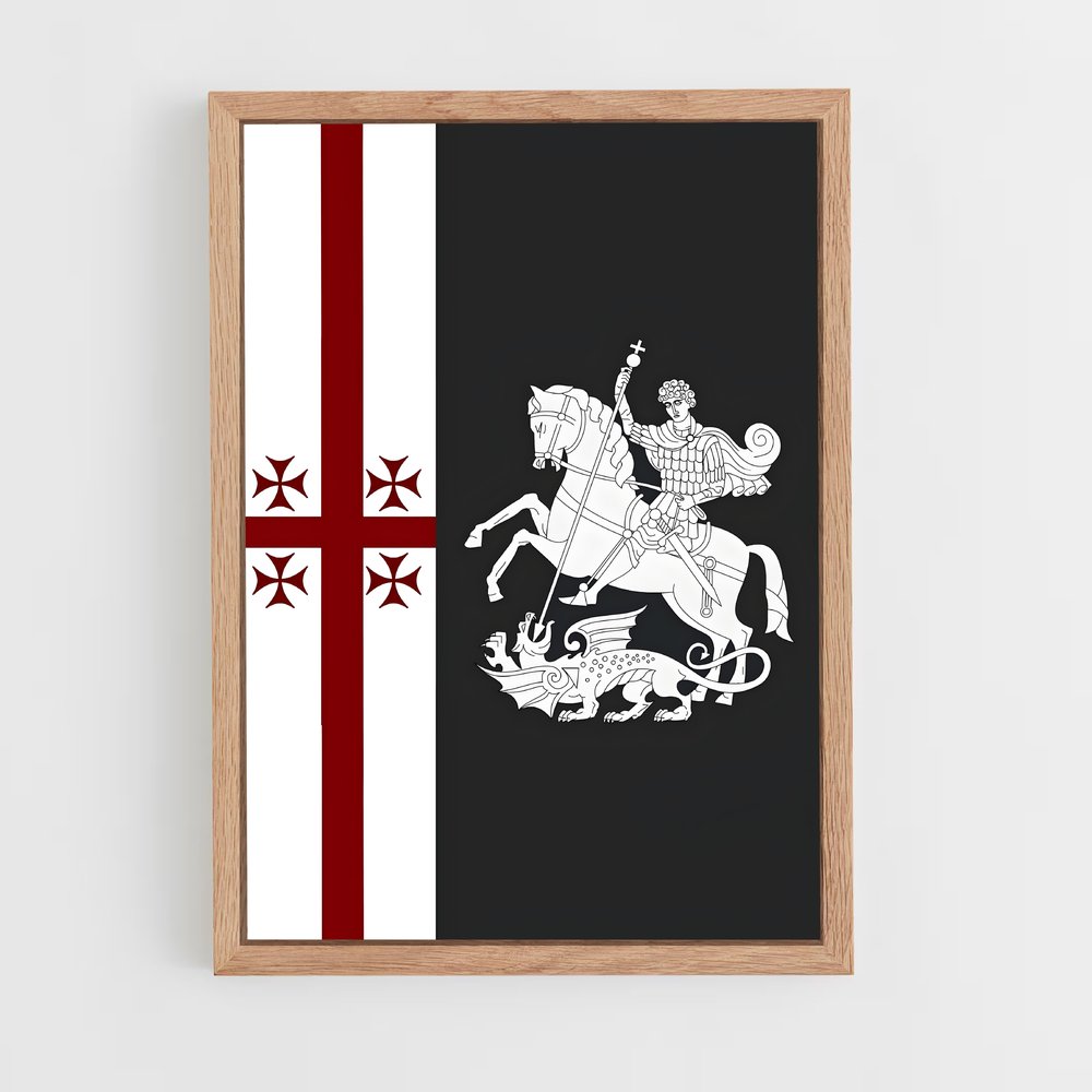 ap-georgia flag-2 cadre Bois clair