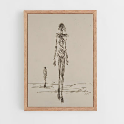 ap-giacometti pointing man-4 cadre Bois clair