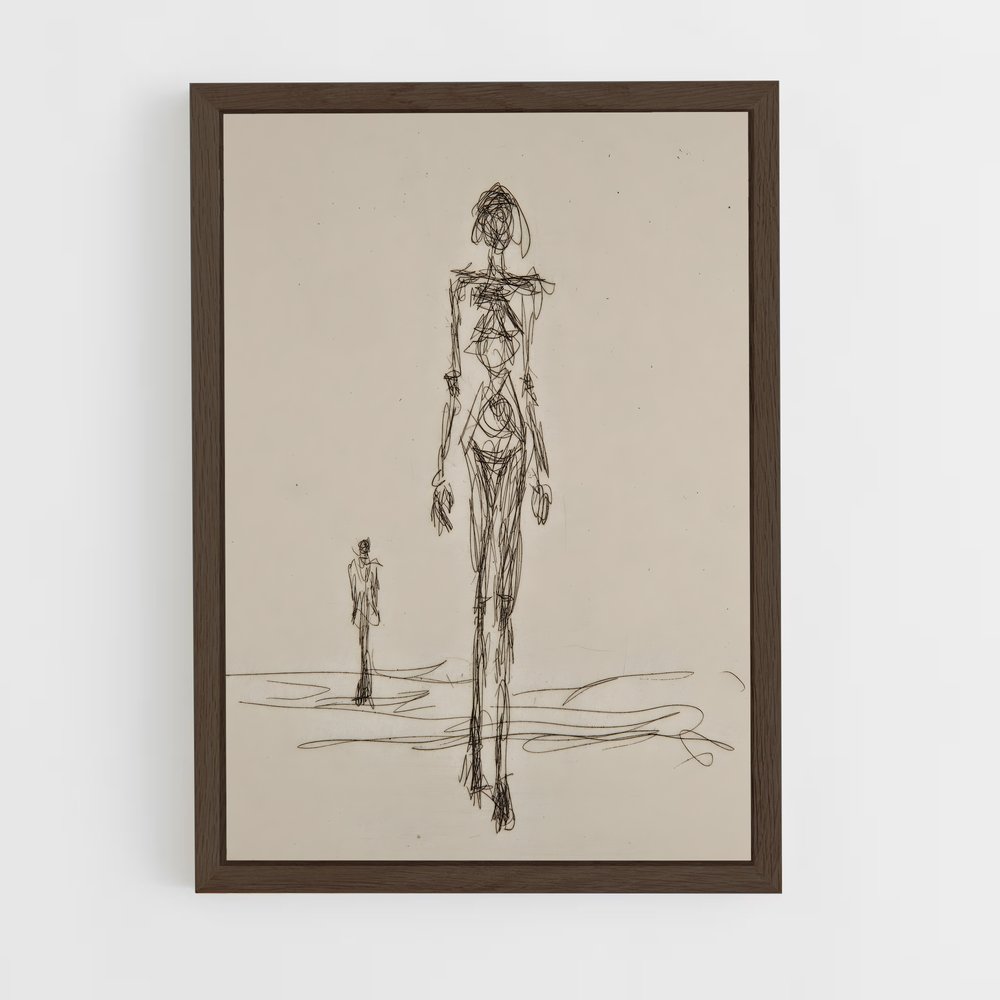 ap-giacometti pointing man-4 cadre Bois foncé