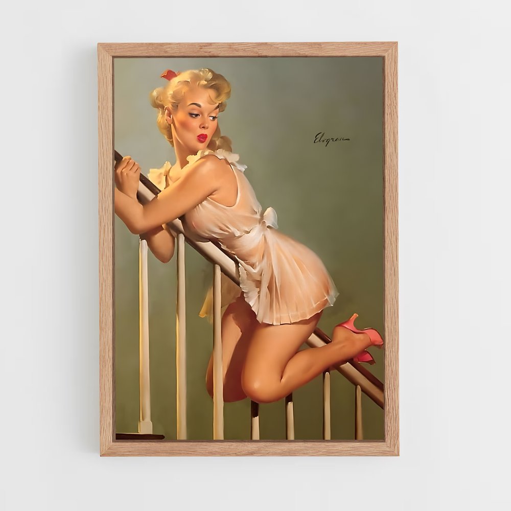 ap-gil elvgren-1 cadre Bois clair
