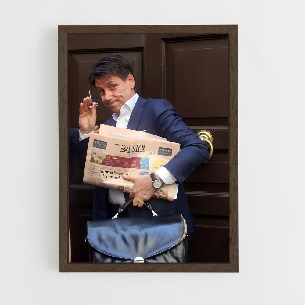 ap-giuseppe conte-3 cadre Bois foncé