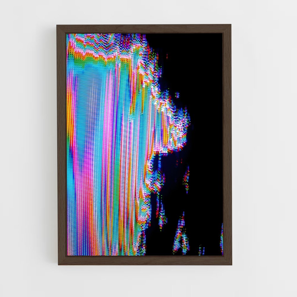 ap-glitch art-1 cadre Bois foncé
