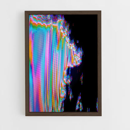 ap-glitch art-1 cadre Bois foncé