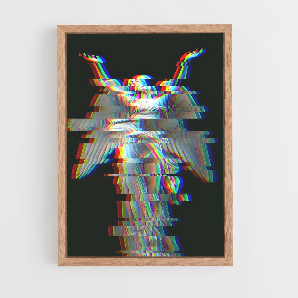 ap-glitch art-2 cadre Bois clair