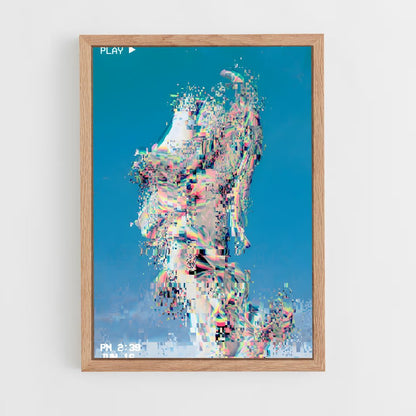 ap-glitch art-4 cadre Bois clair