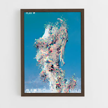 ap-glitch art-4 cadre Bois foncé