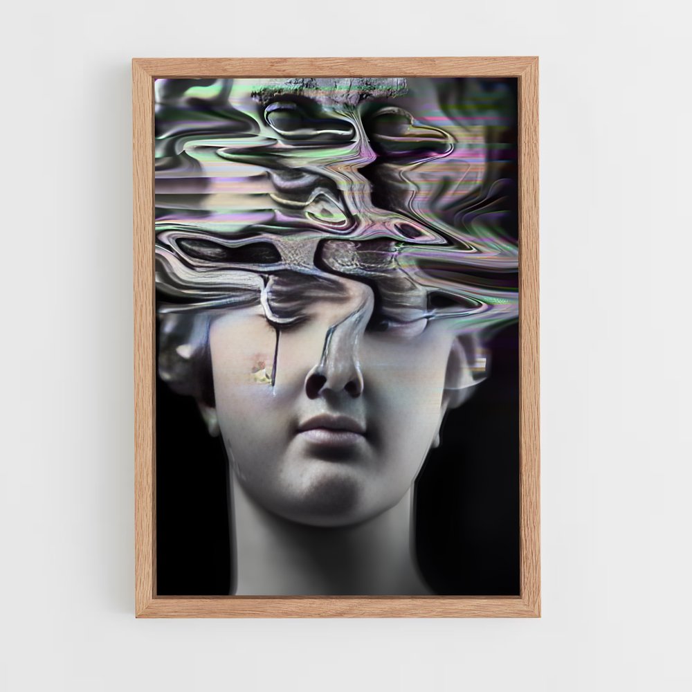 ap-glitch art-7 cadre Bois clair