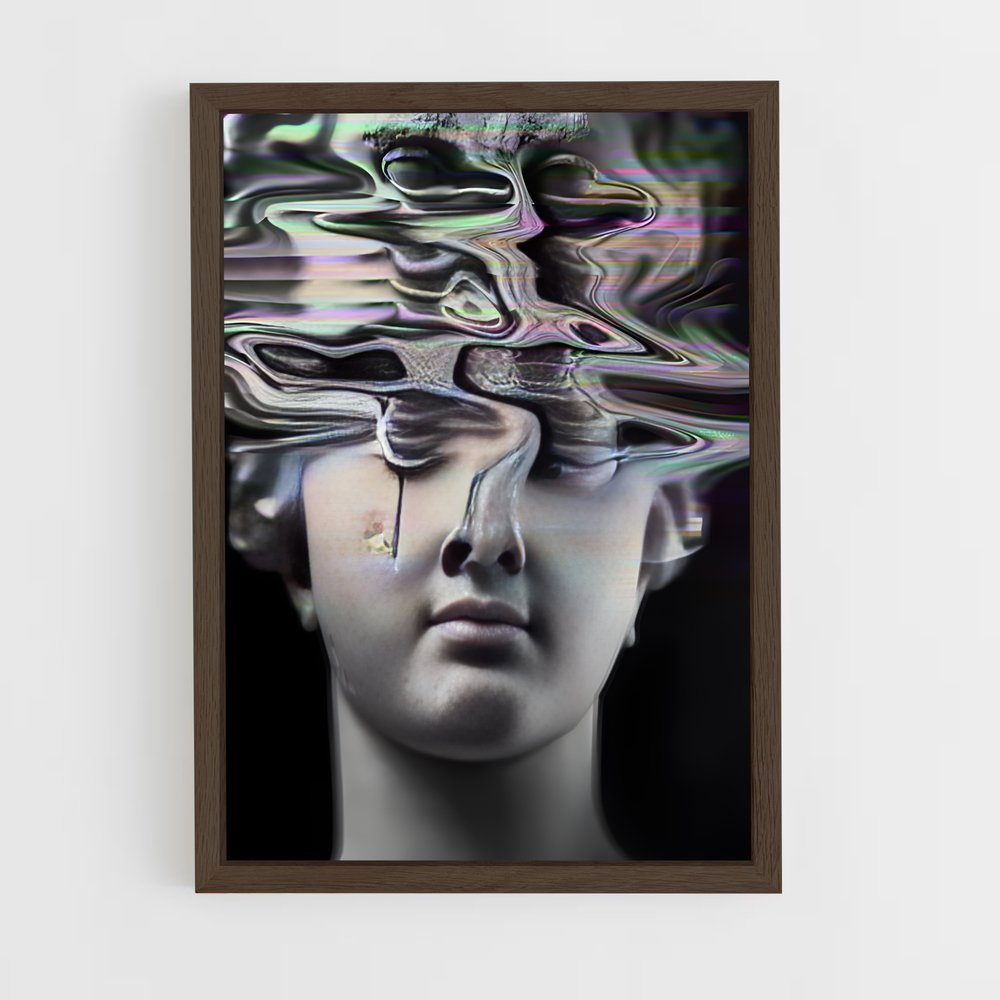 ap-glitch art-7 cadre Bois foncé