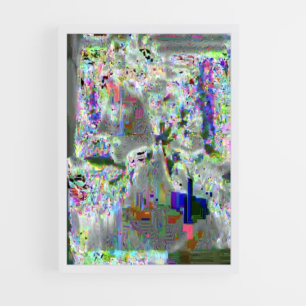 ap-glitch art-8 cadre Blanc