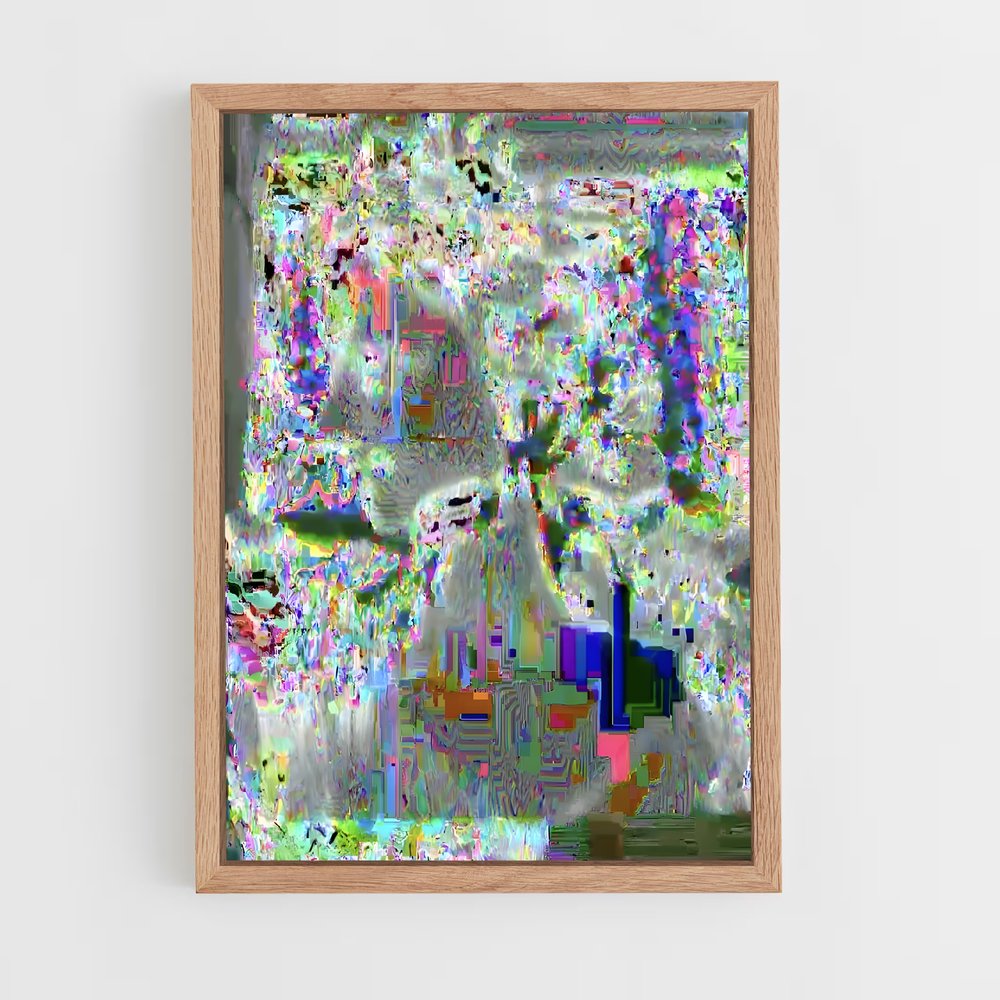 ap-glitch art-8 cadre Bois clair