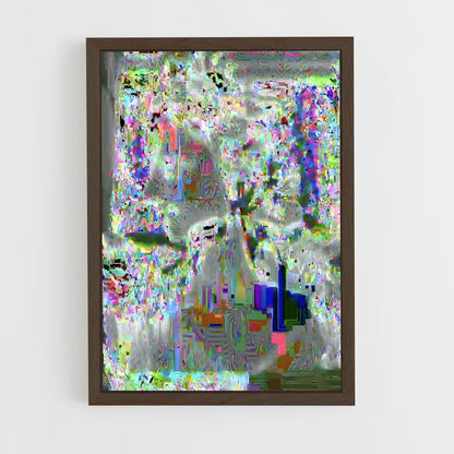 ap-glitch art-8 cadre Bois foncé