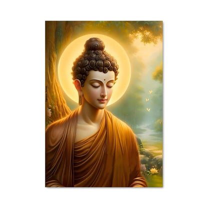 Poster Bouddha Doré sous la Lune