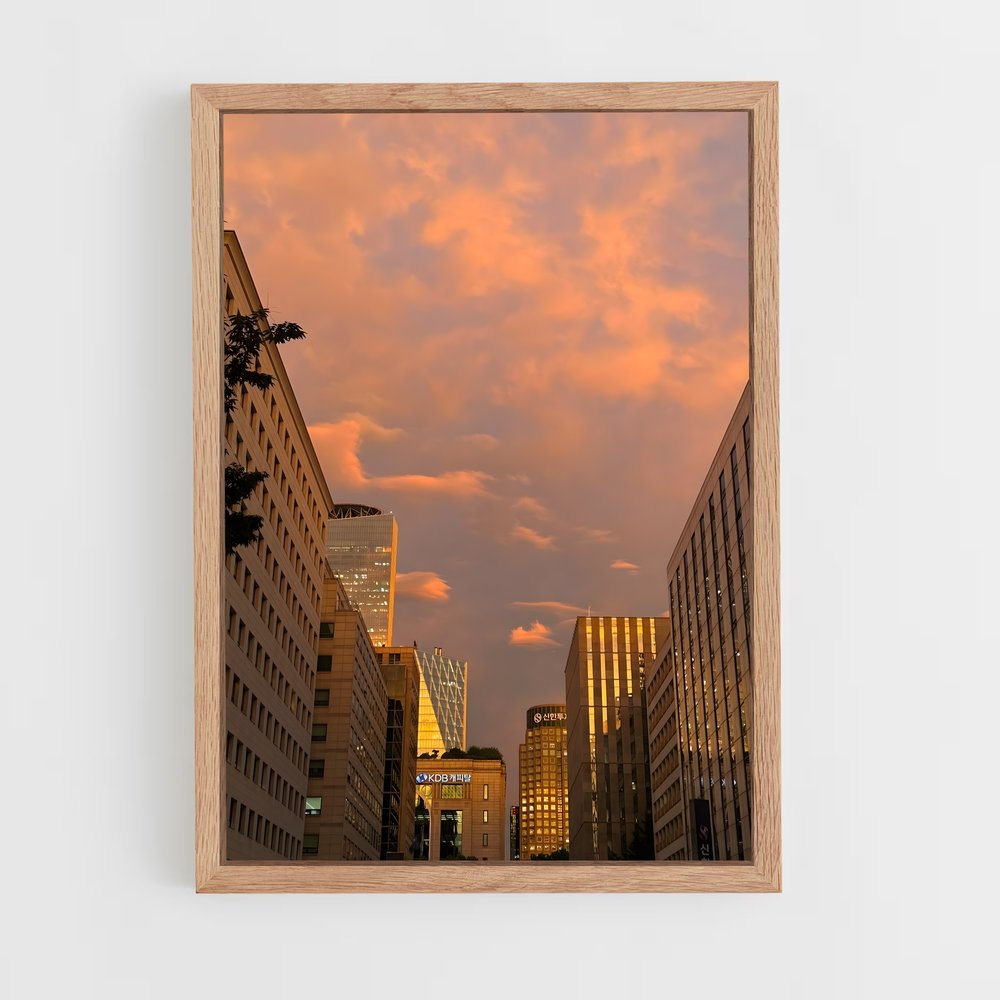 ap-golden sunset-12 cadre Bois clair