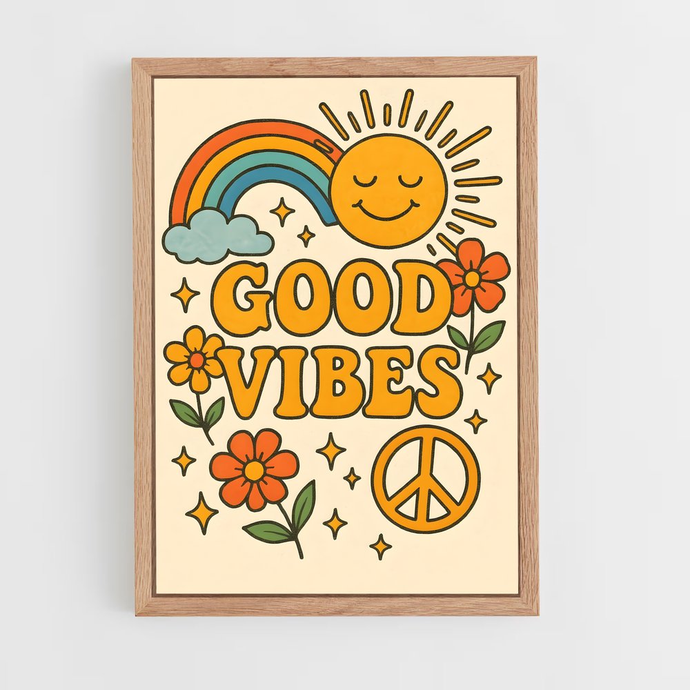 ap-good vibes only-1 cadre Bois clair