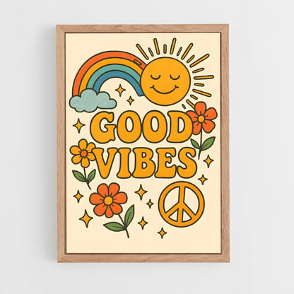 ap-good vibes only-1 cadre Bois clair