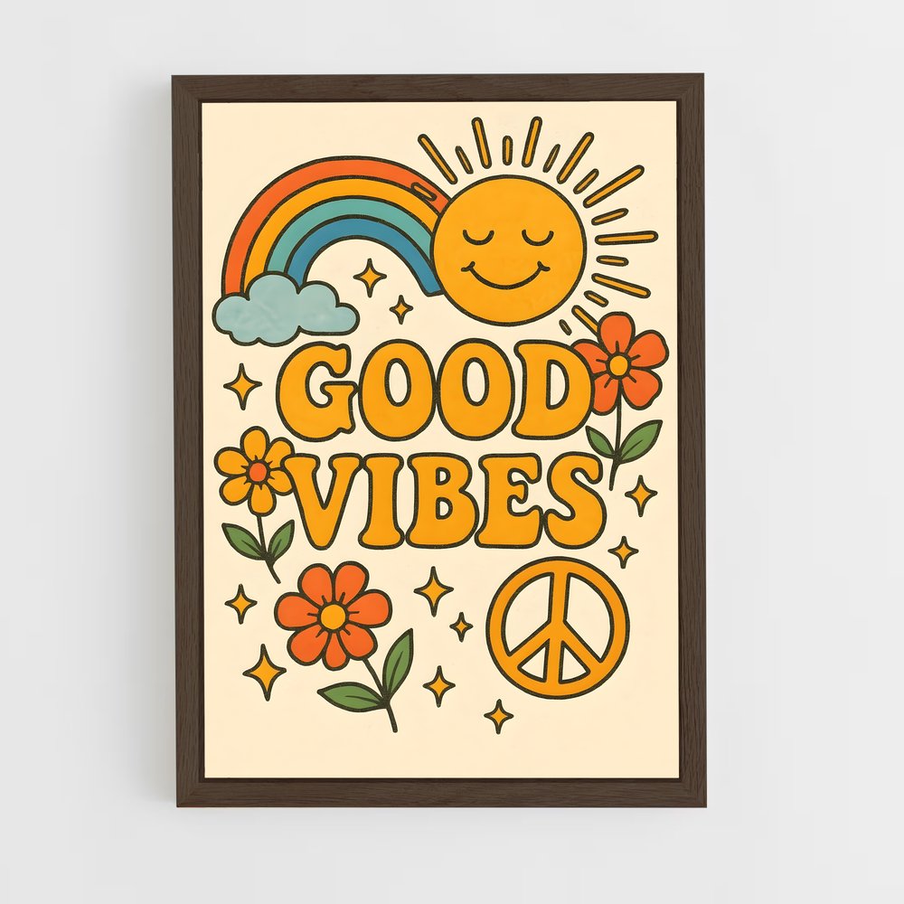 ap-good vibes only-1 cadre Bois foncé