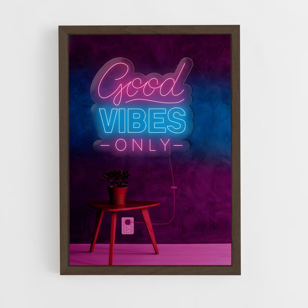 ap-good vibes only-3 cadre Bois foncé