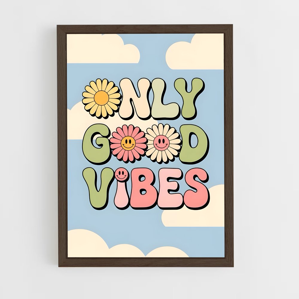 ap-good vibes only-4 cadre Bois foncé