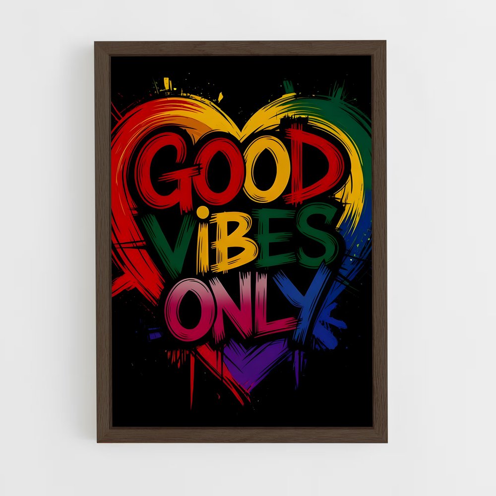 ap-good vibes only-5 cadre Bois foncé