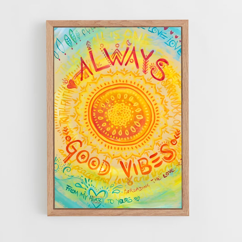 ap-good vibes only-6 cadre Bois clair