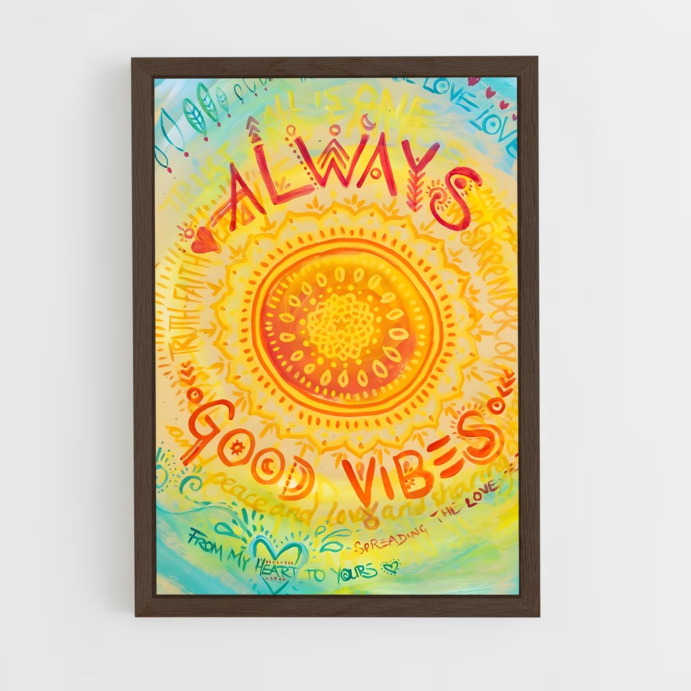 ap-good vibes only-6 cadre Bois foncé