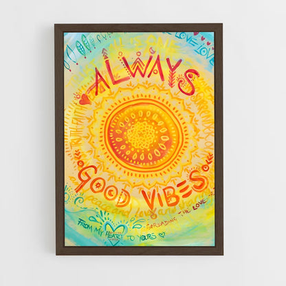 ap-good vibes only-6 cadre Bois foncé