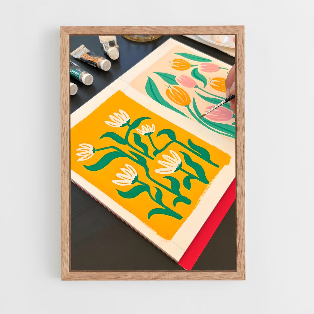 ap-gouache-1 cadre Bois clair