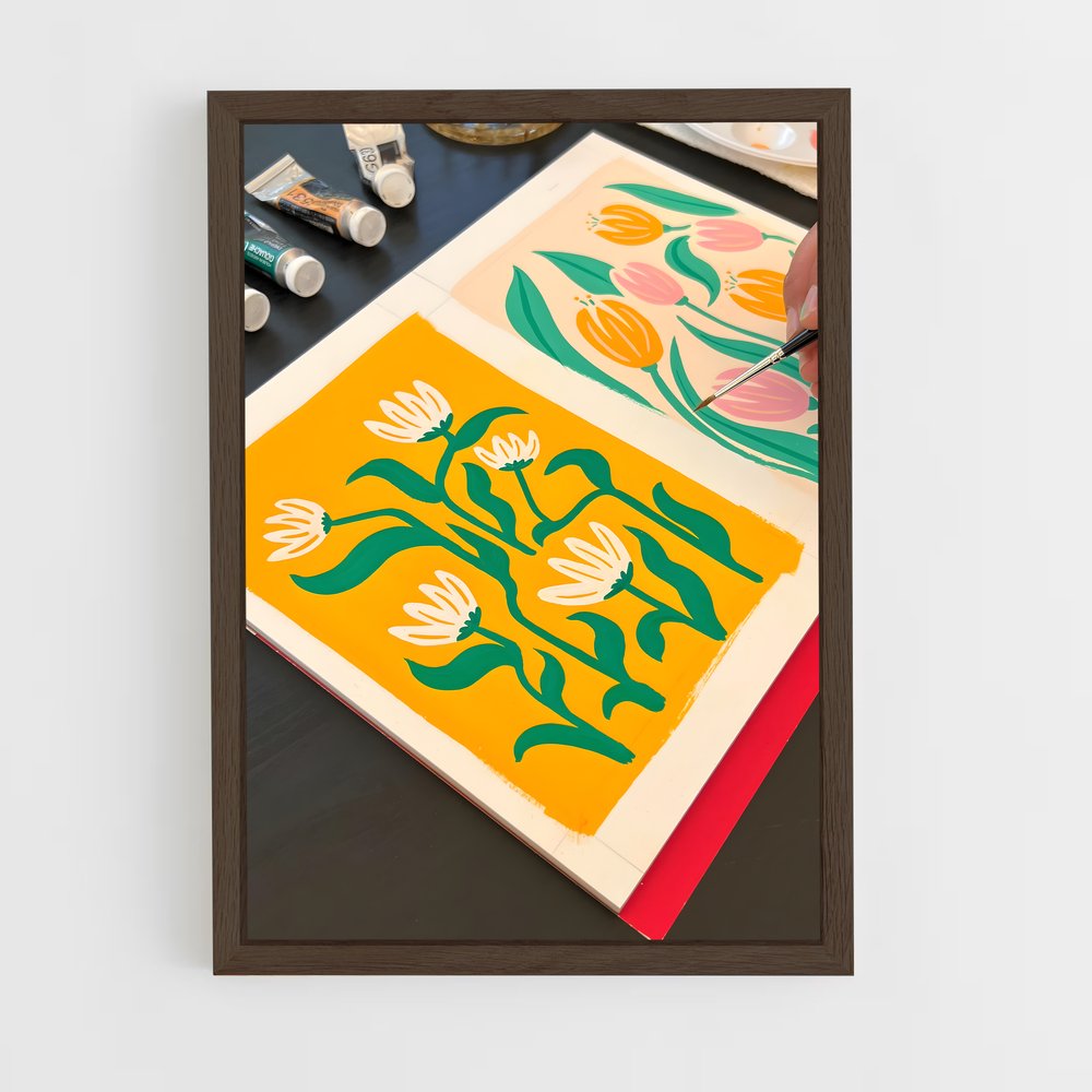 ap-gouache-1 cadre Bois foncé