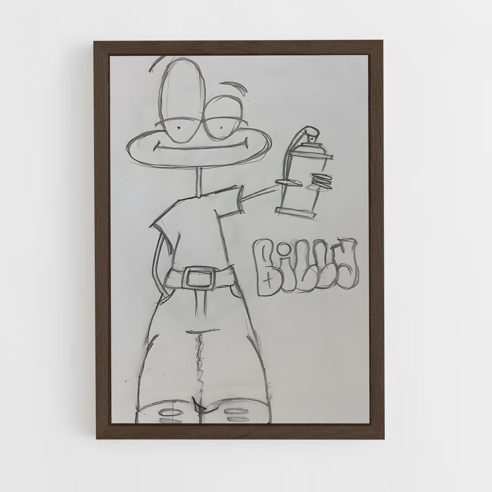 ap-graffiti art-11 cadre Bois foncé