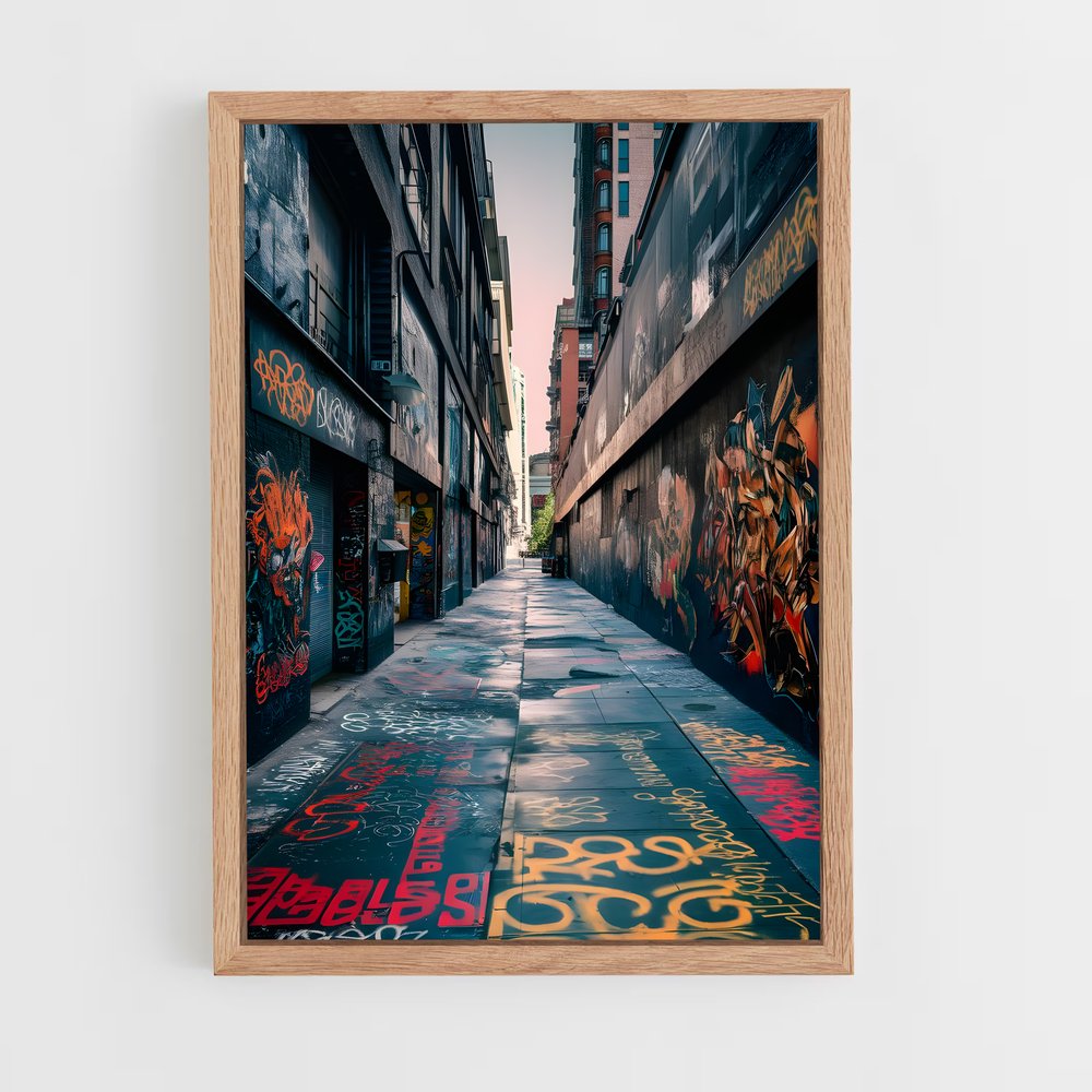 ap-graffiti art-13 cadre Bois clair