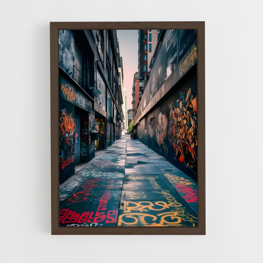 ap-graffiti art-13 cadre Bois foncé