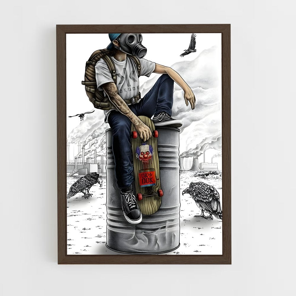 ap-graffiti art-5 cadre Bois foncé