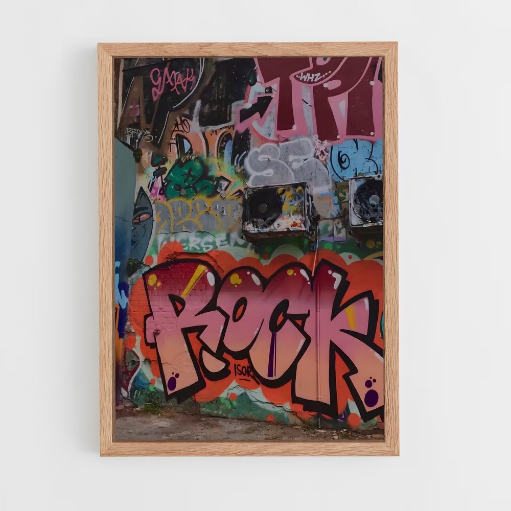 ap-graffiti art-6 cadre Bois clair