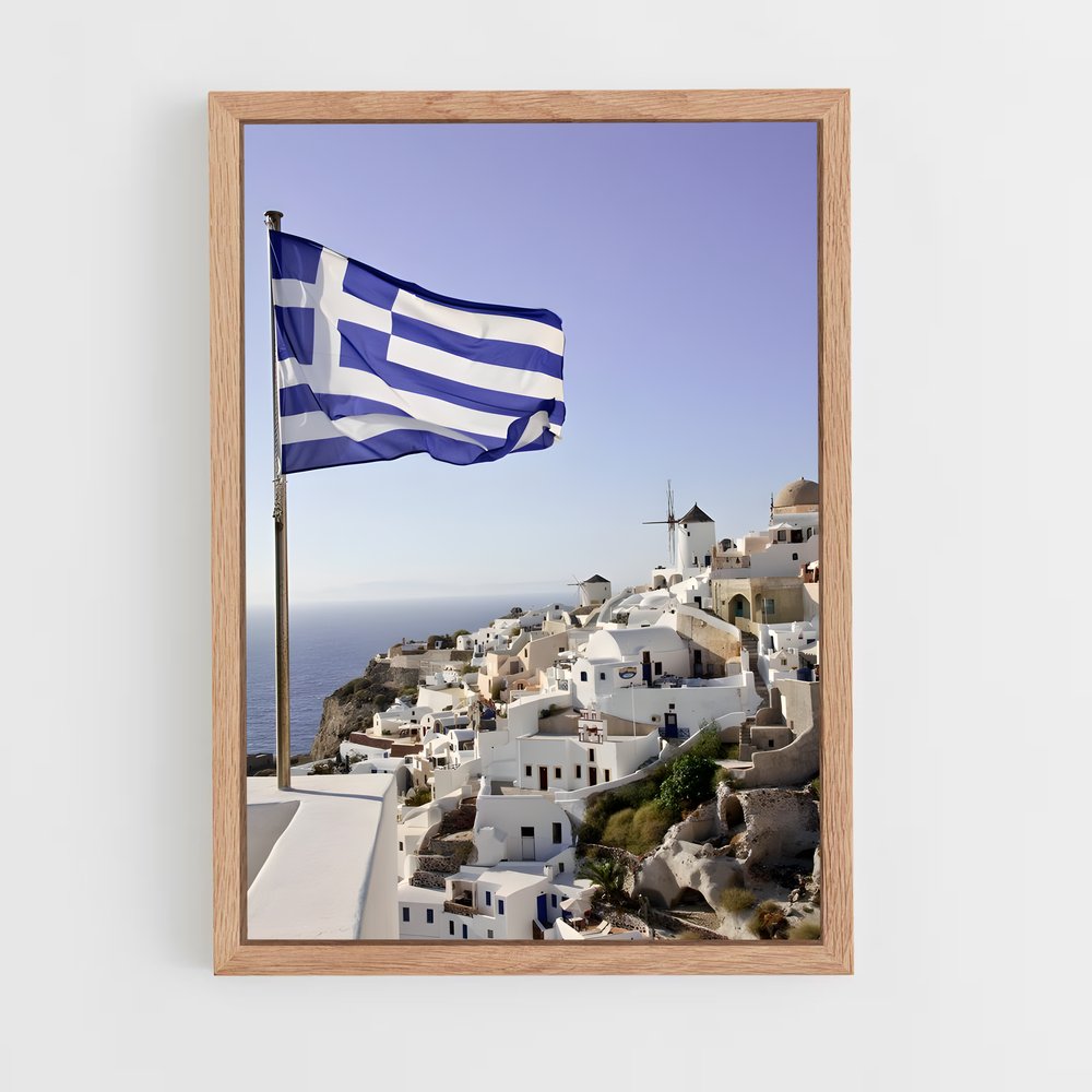 ap-greece flag-1 cadre Bois clair